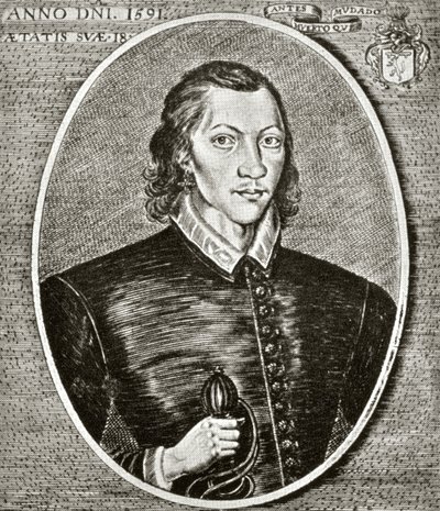 Portrait of John Donne, dated 1591, frontispiece to 